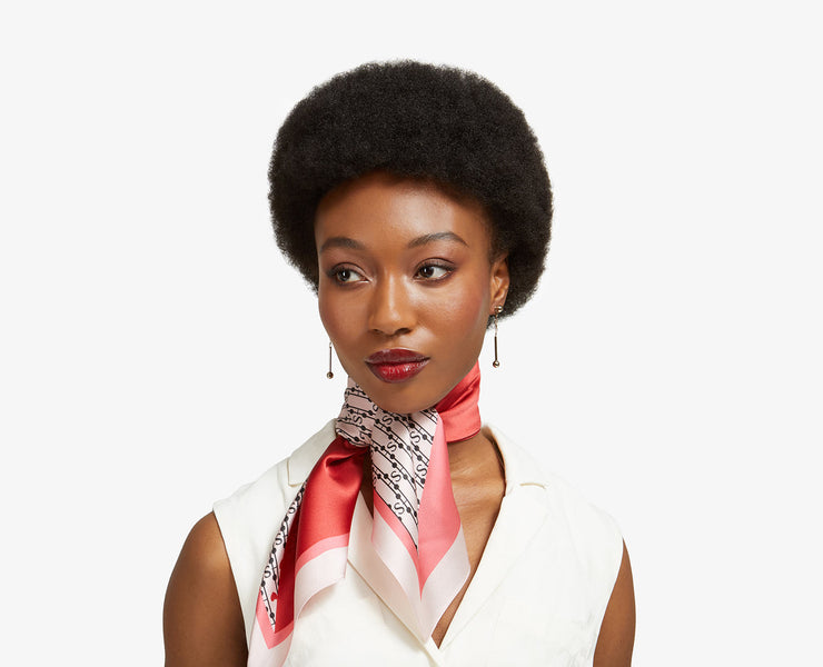 Silk Square Scarf - Valentine's Love Print