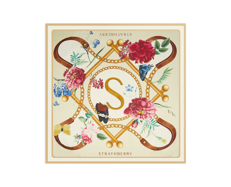 Silk Square Scarf - S Print Gold