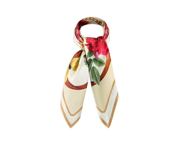 Silk Square Scarf - S Print Gold