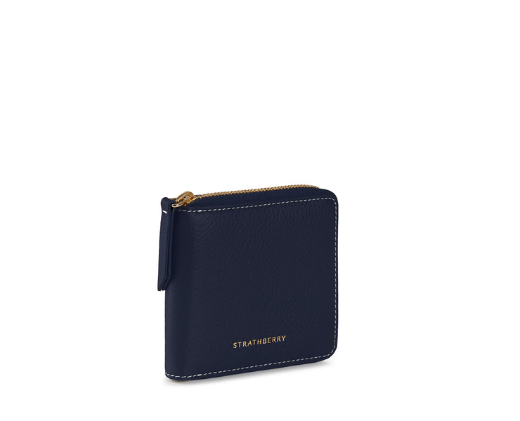 Rose Street Wallet - Navy with Vanilla Stitch