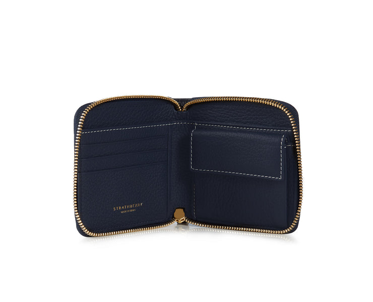 Rose Street Wallet - Navy with Vanilla Stitch