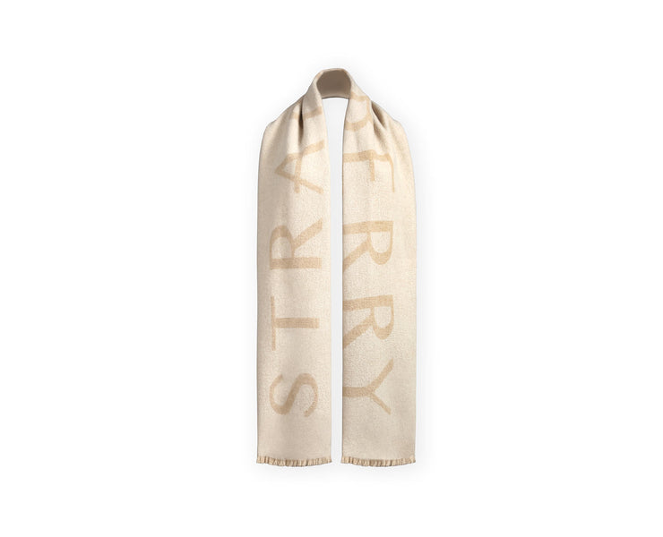 Wool Cashmere Logo Scarf - Latte/Vanilla