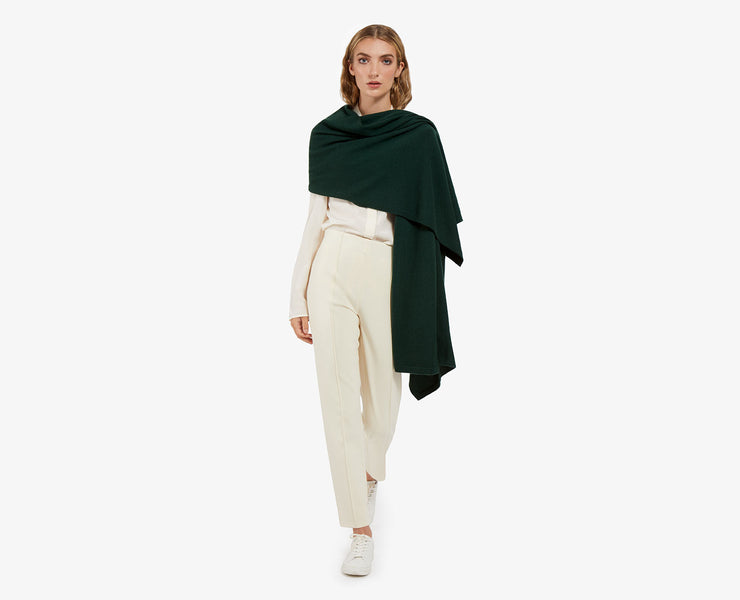 Cashmere Travel Wrap Set - Bottle Green