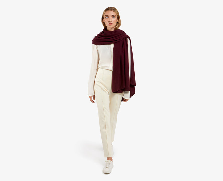 Cashmere Travel Wrap Set - Burgundy