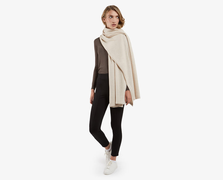 Cashmere Travel Wrap Set - Latte