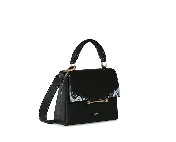 Trinity Mini - Black/Embossed Leather Illusion Blue