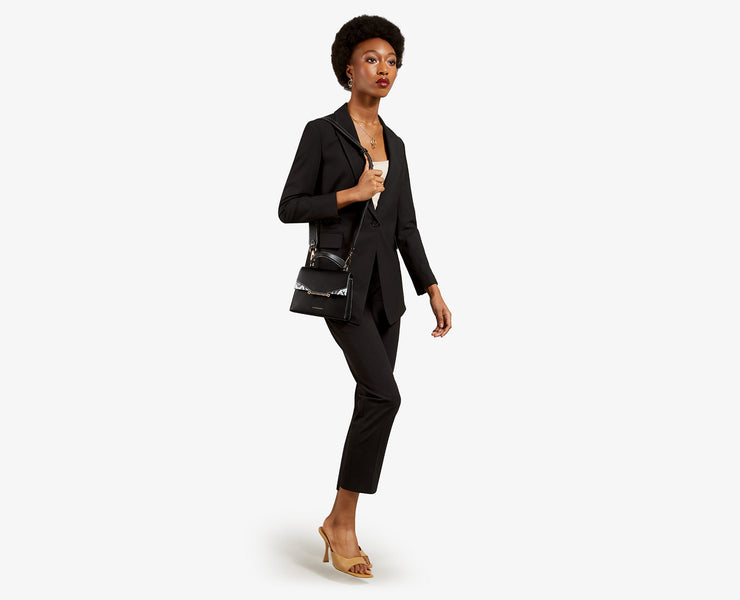 Trinity Mini - Black/Embossed Leather Illusion Blue
