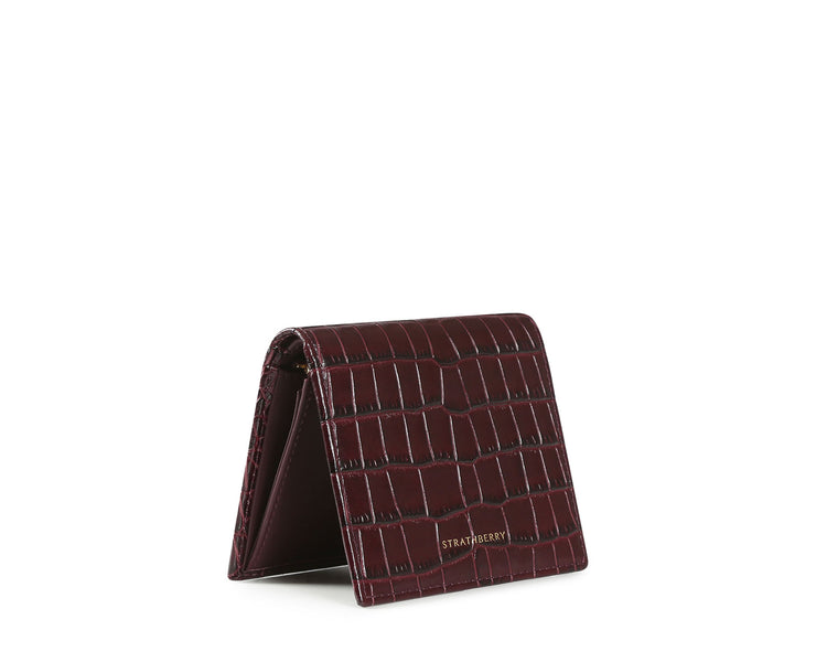 Walker Street Wallet - Embossed Croc Burgundy