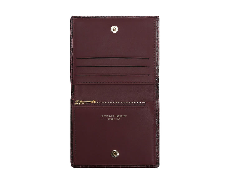 Walker Street Wallet - Embossed Croc Burgundy