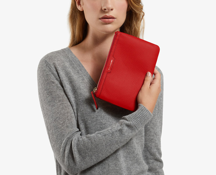 Zipped Pouch - Ruby