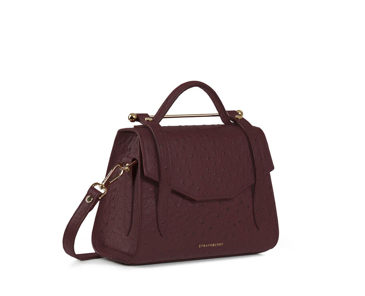 Allegro Mini - Ostrich Embossed Burgundy