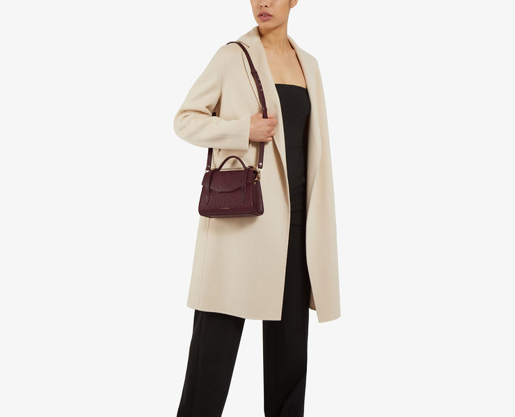 Allegro Mini - Ostrich Embossed Burgundy