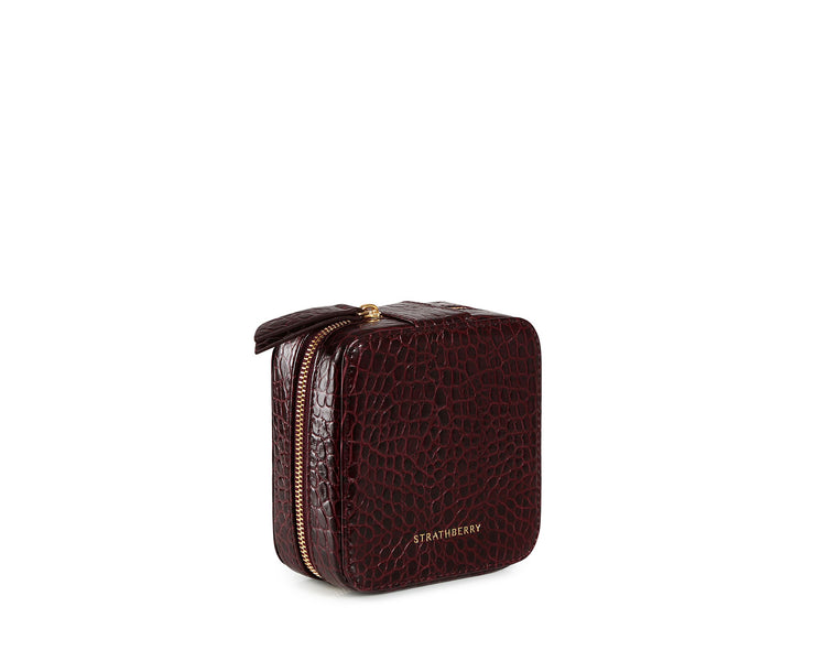 Rose Street Jewellery Box - Embossed Croc Burgundy